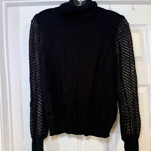 Andrea Jovine Black Sweater with Mesh Sleeves